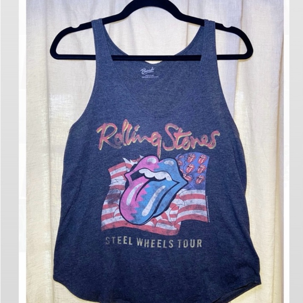 Bravado Graphic Tank Top Blue Sleeveless Relaxed